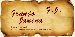 Franjo Jamina vizit kartica